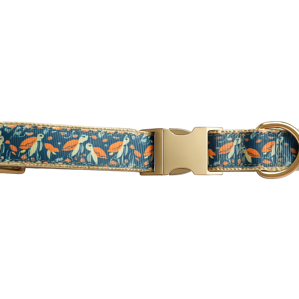Tan Sea Turtles Dog Collar