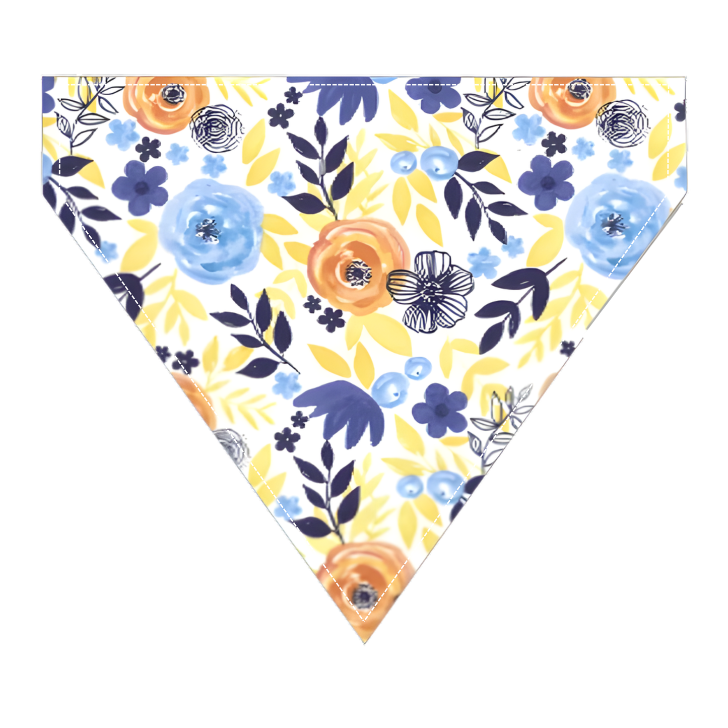 Blue and Yellow Floral Dog Bandana