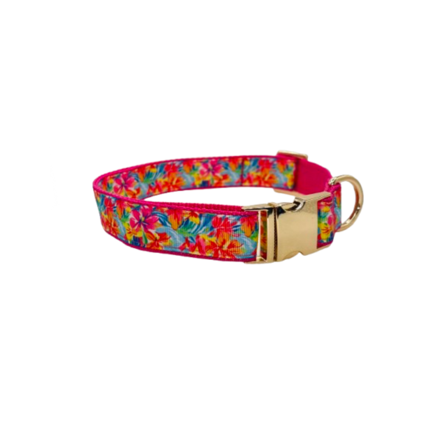 Pink Tropical Floral Dog Collar