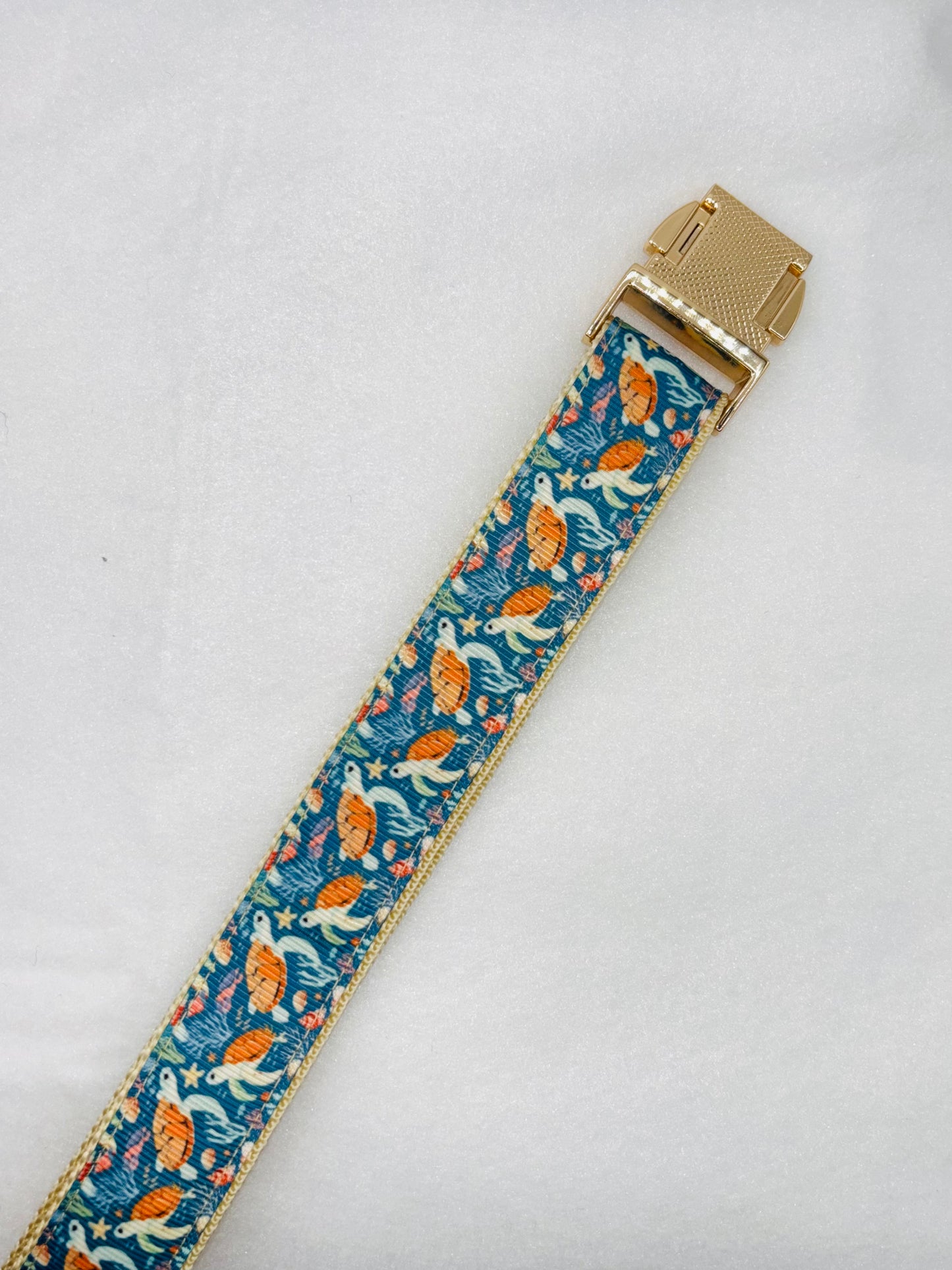 Tan Sea Turtles Dog Collar